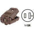 Leviton 15A 125V 2-Wire 2-Pole Hinged Cord Connector, Brown 015-102-P